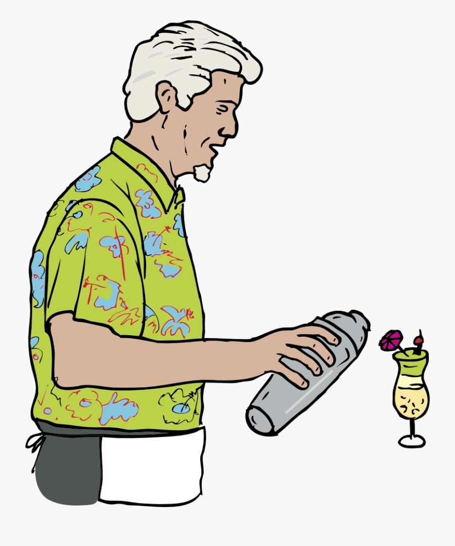 Tiki Bartender - Old Bartender Clipart, Transparent Clipart