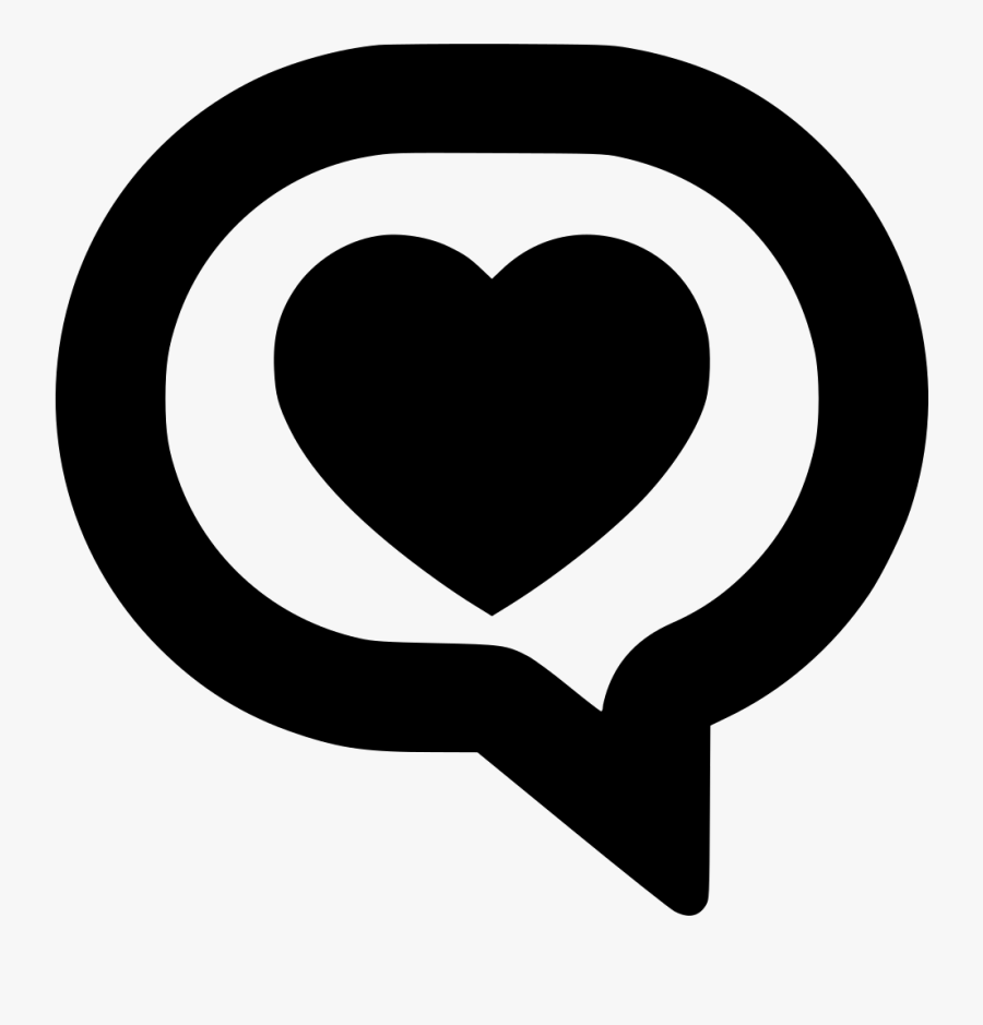 Clipart Heart Outline Talk - Love Comment Icon, Transparent Clipart