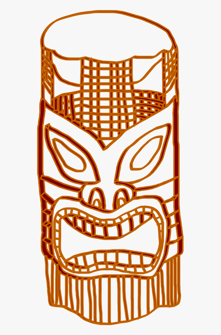 Totem Mask Wood Free Picture - Tiki Clip Art Transparent, Transparent Clipart