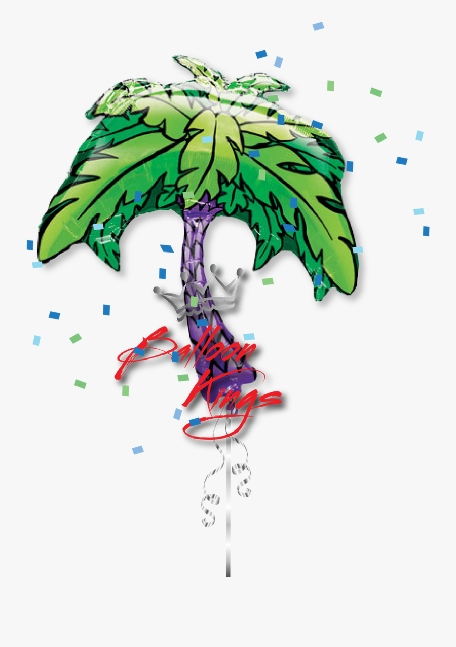 Anagram International Tiki Time Balloon Bouquet - Palm Foil Balloons, Transparent Clipart