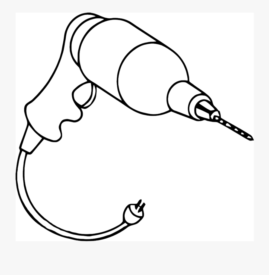 Drill - Clipart - Power Drill Coloring Page, Transparent Clipart