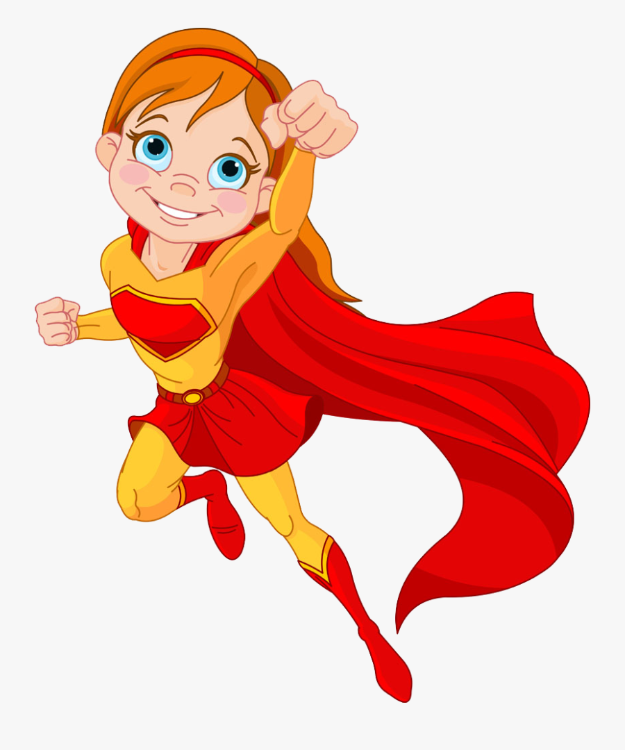 Supergirl Clipart Secretary - Super Hero Girl Cartoon, Transparent Clipart