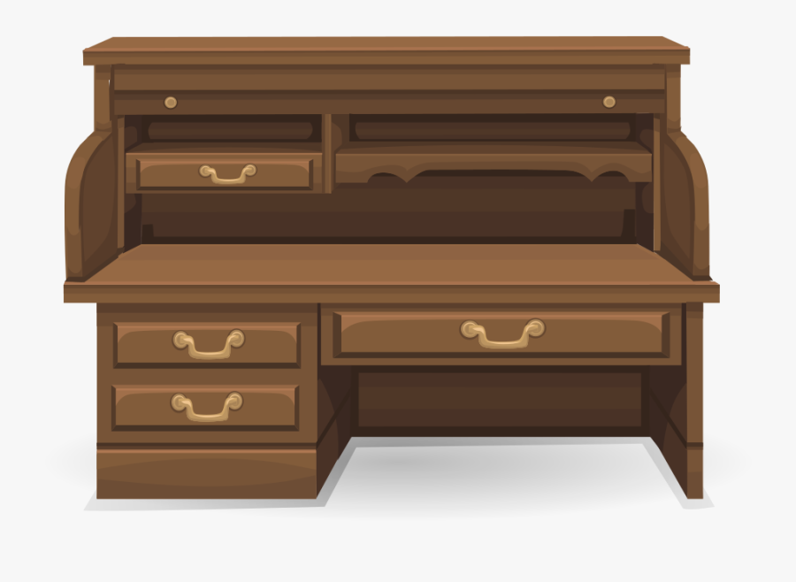 Roll Top Desk From Glitch - Furniture, Transparent Clipart