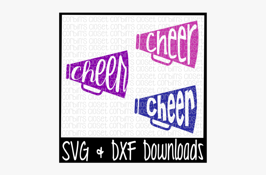 Free Cheer Megaphone * Cheer Cutting File Crafter File - Poster, Transparent Clipart