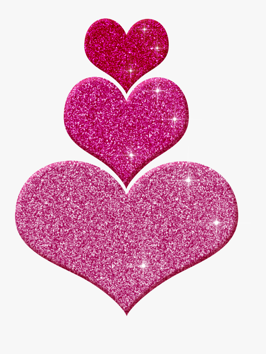 Love Glitter Pink Heart, Transparent Clipart