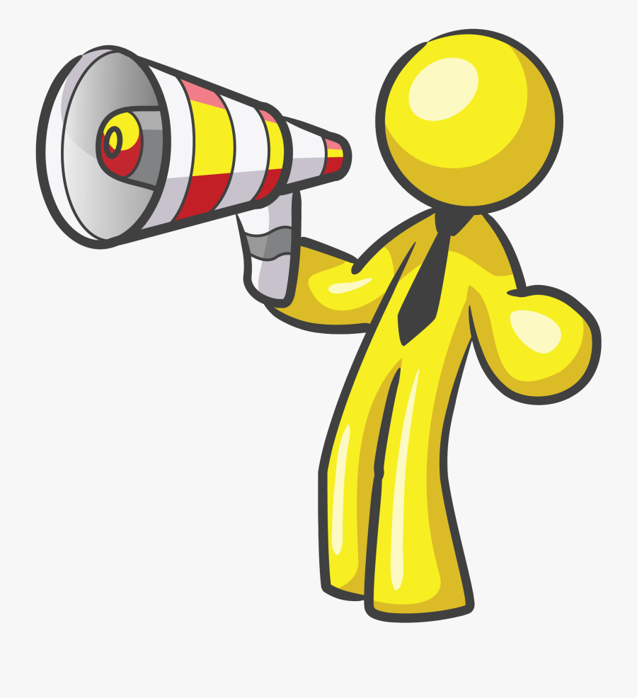 Mascot With Megaphone - Announcer Clipart, Transparent Clipart