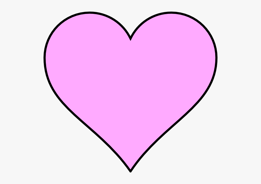 Pink Heart Outline In Black Clip Art - Pink Heart Clipart, Transparent Clipart