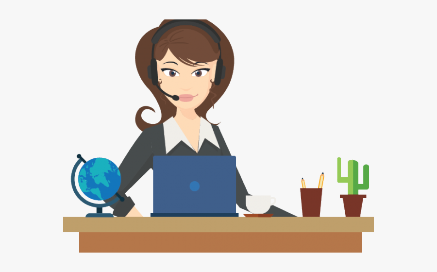 Transparent Secretary Desk Clipart - Secretary Receptionist Png, Transparent Clipart
