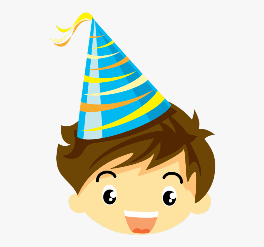 Boy In Birthday Hat - Boy In Hat Cartoon, Transparent Clipart