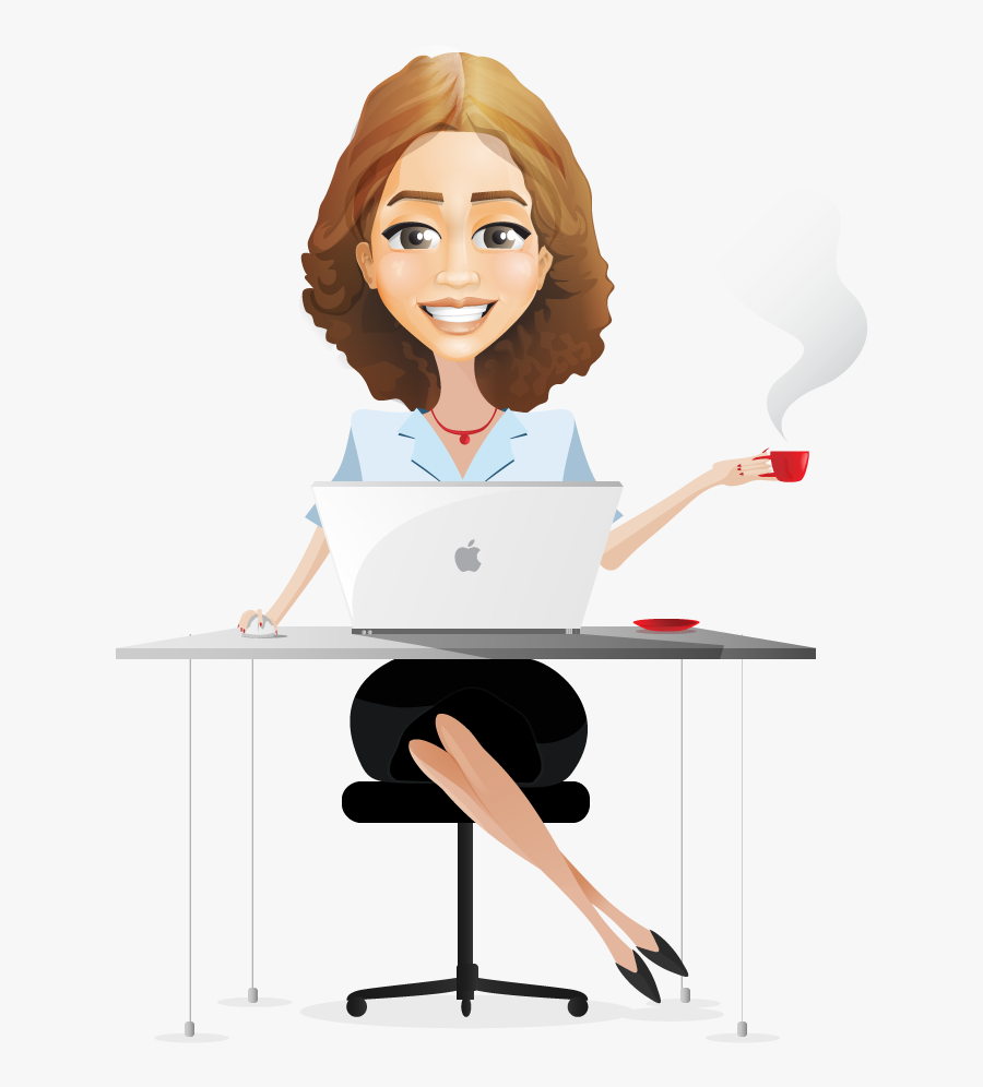 Banner Library Library The Girl Behind Pen - Cartoon Business Woman Png, Transparent Clipart