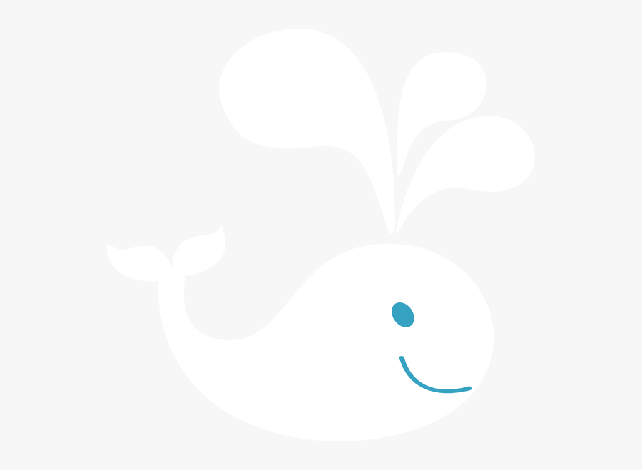 Black And White Cute Whale Clipart - Whale Vector Png White, Transparent Clipart