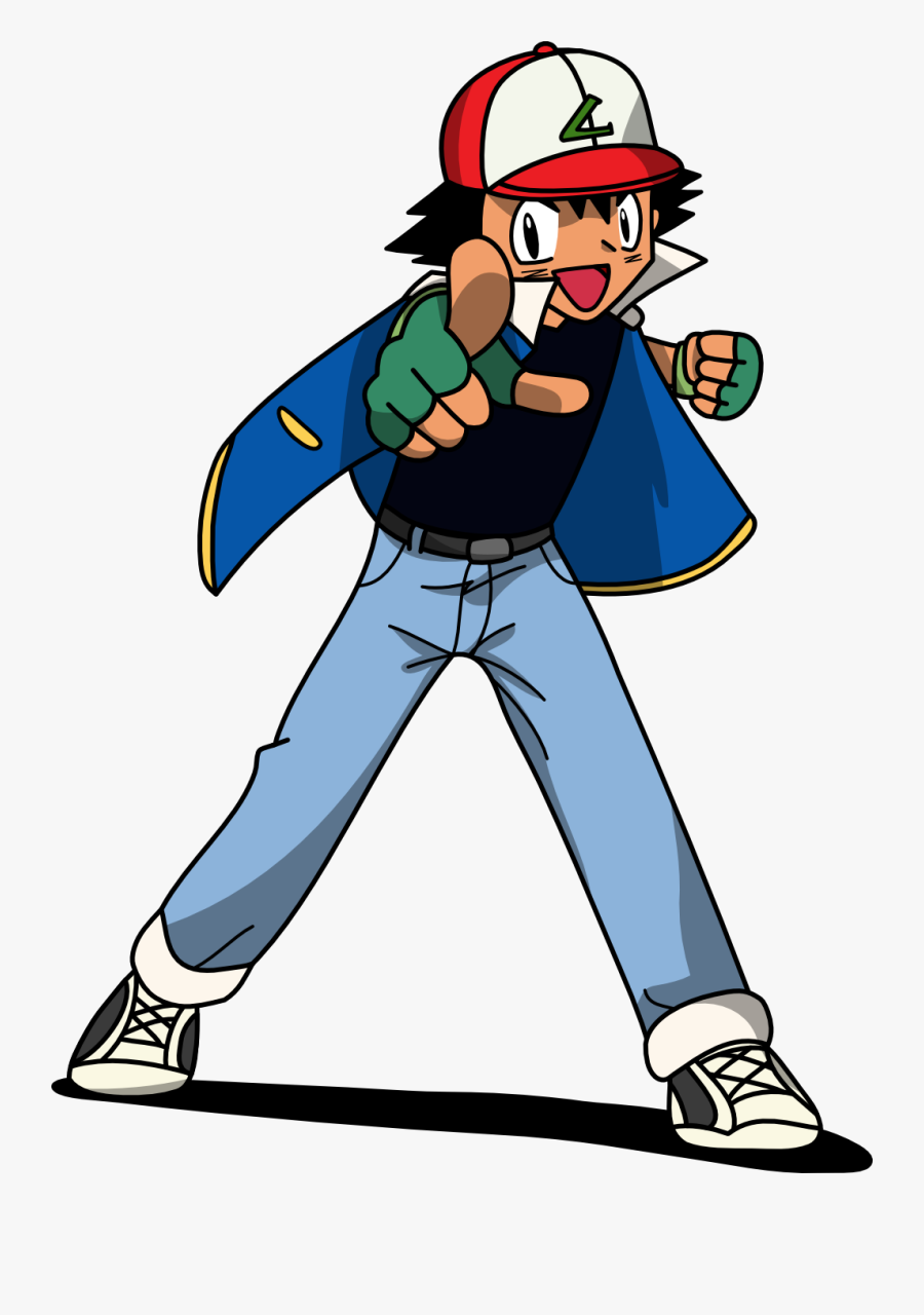 01 By Mighty355 - Ash Ketchum No Background, Transparent Clipart