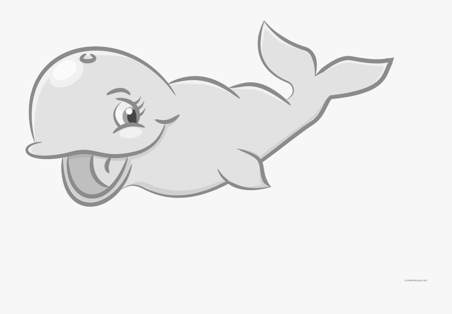 Clipart Whale Black And White - Sea Animals Cartoons Transparent Fishes, Transparent Clipart