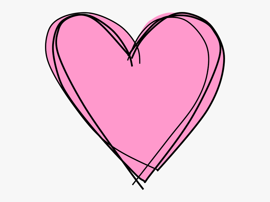 Pink Heart White Background, Transparent Clipart