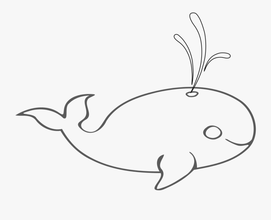 Blue Whale Outline Rooweb Clipart Png - Line Art, Transparent Clipart