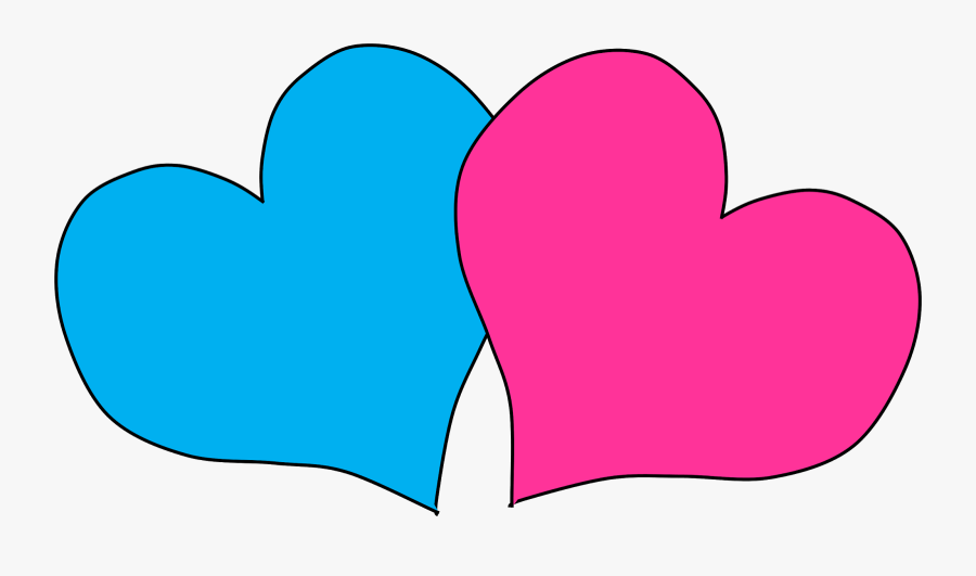 Free Heart Cliparts - Pink And Blue Heart Clipart, Transparent Clipart