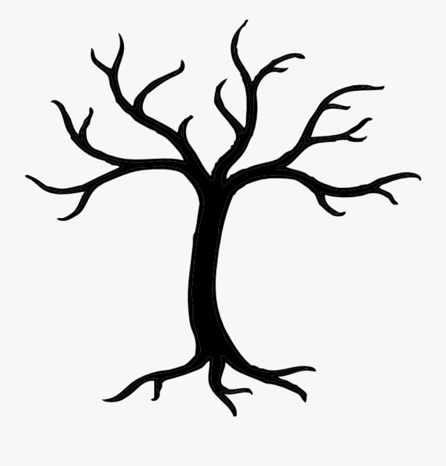 Simple Bare Tree Silhouette, Transparent Clipart