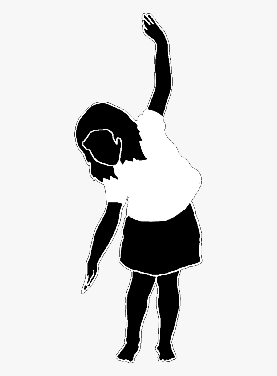 Silhouette Of Little Girl Dancing White Shirt - Illustration, Transparent Clipart