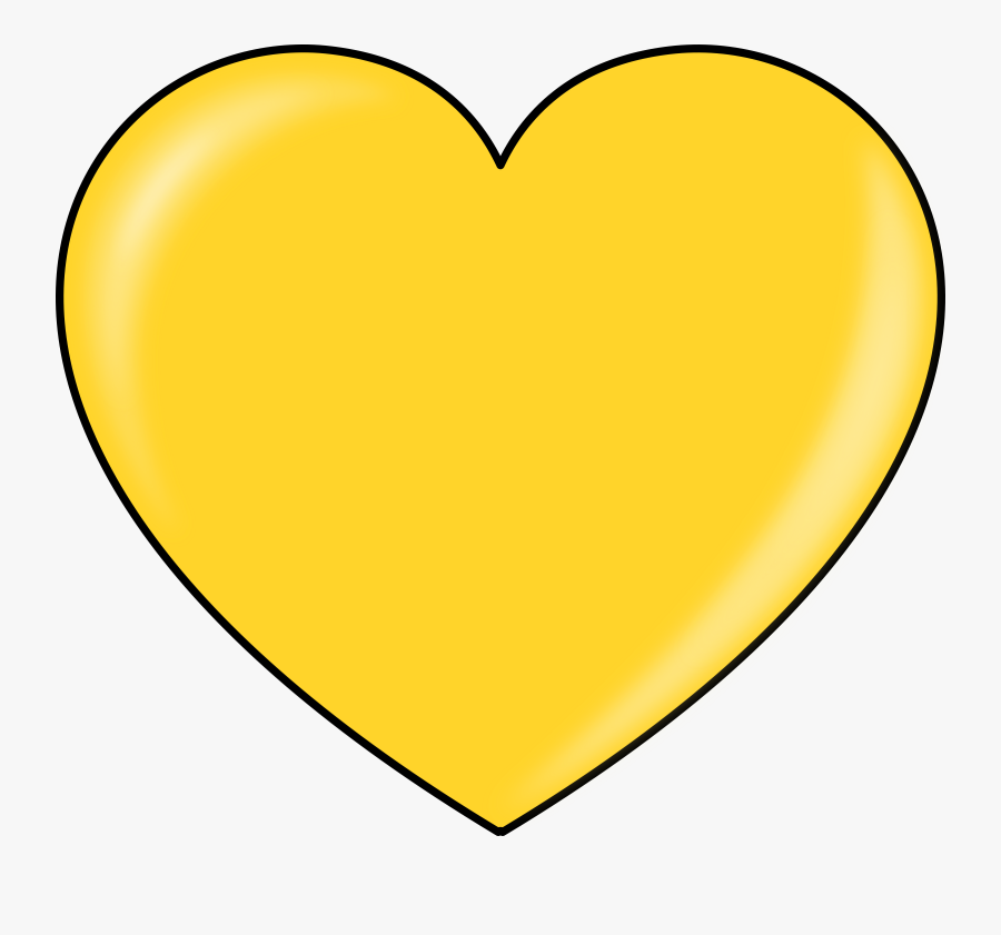 Gold Heart Clipart - Big Yellow Love Heart, Transparent Clipart