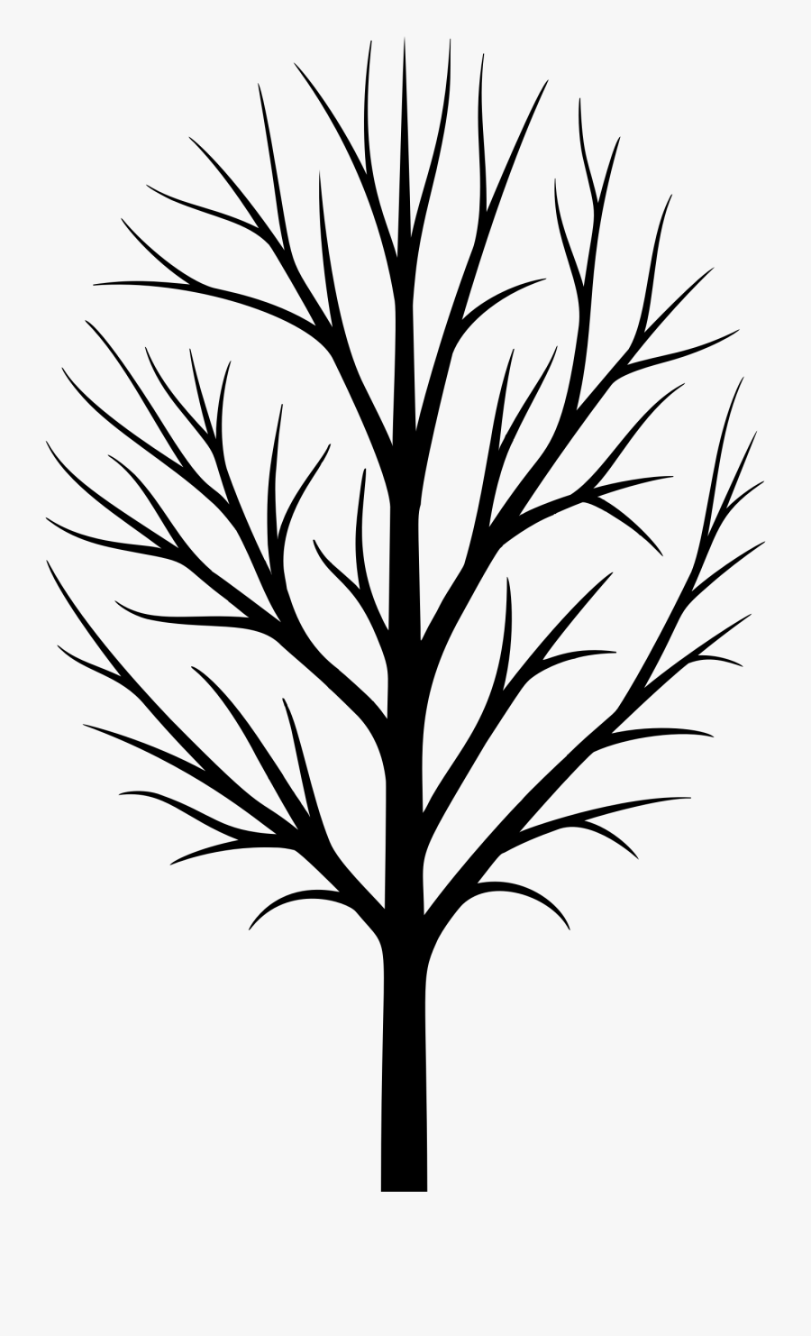 Skinny Tree Silhouette - Fathers Day Tree Printables, Transparent Clipart