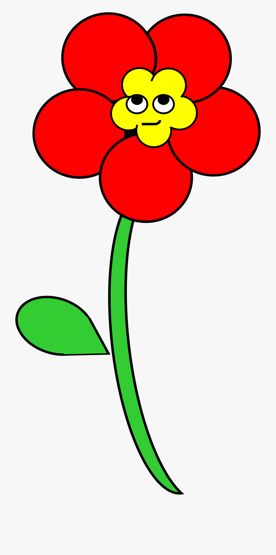 Poppy Flower Clipart Black And White , Png Download - Smiling Flower Clip Art, Transparent Clipart