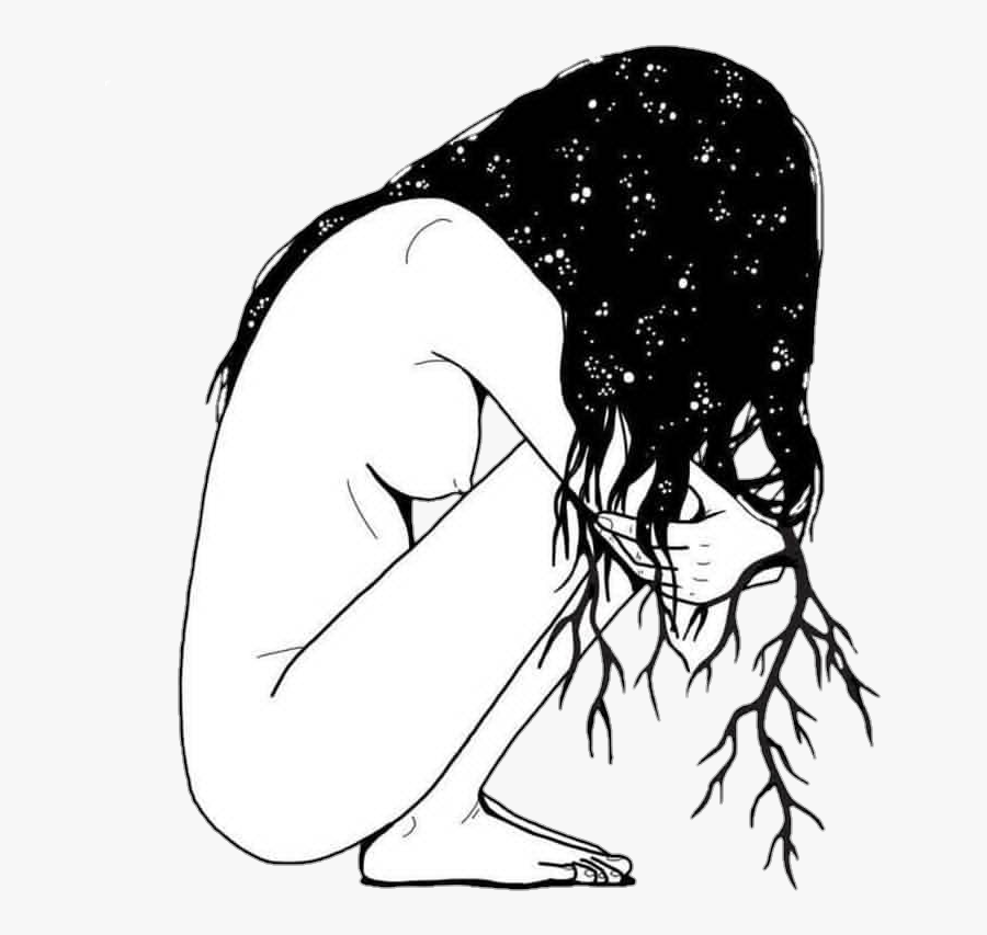 Transparent Sad Boy Clipart Black And White - Sad Girl Clipart Black And White, Transparent Clipart