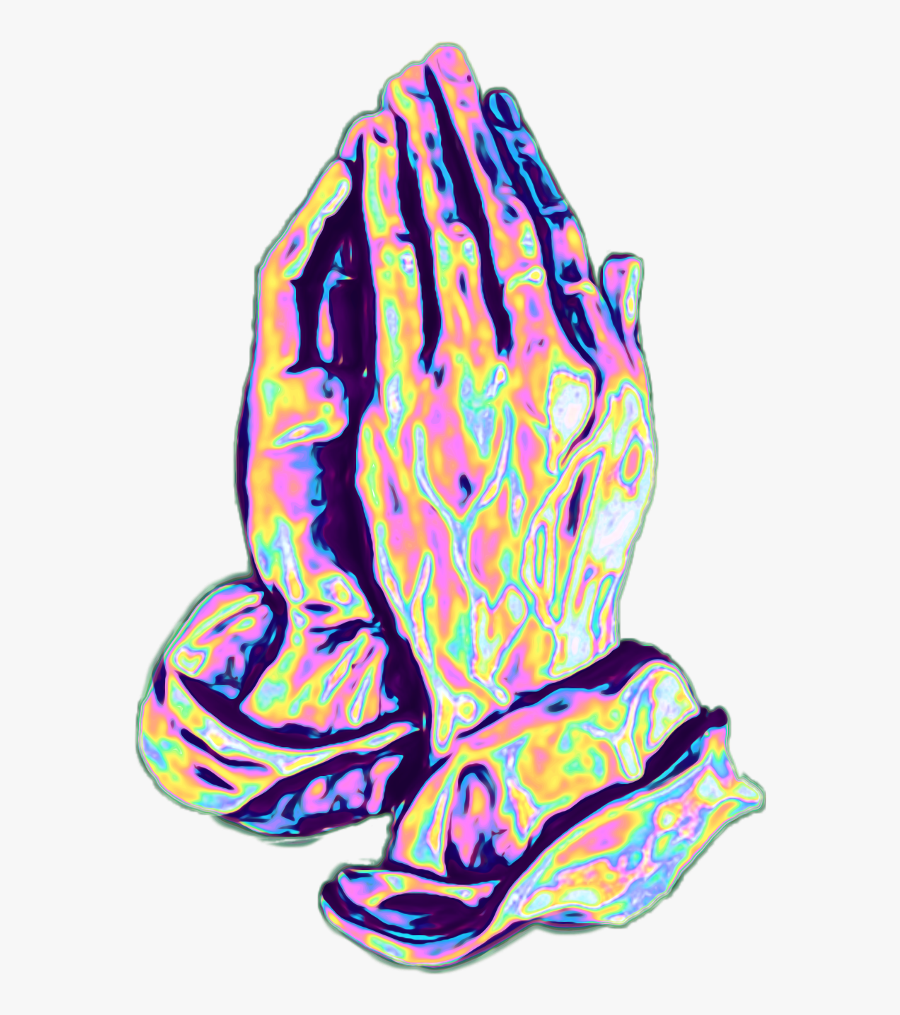Praying Hands Clipart Blue Jpg - Hand Holographic Png, Transparent Clipart