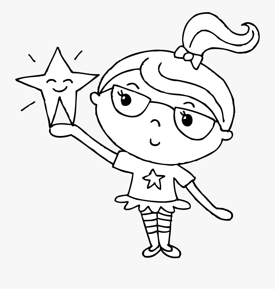 Girl Clipart To Color, Transparent Clipart