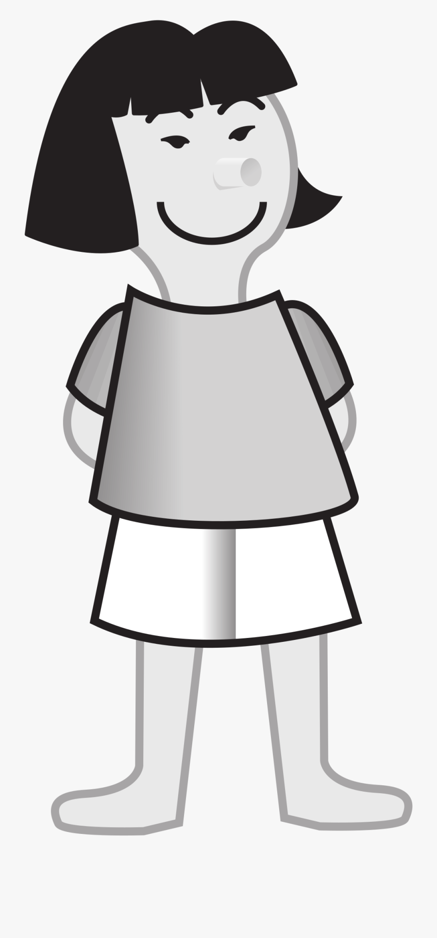 Asian Girl Smirking Clip Arts - Asian Girl Clipart Black And White, Transparent Clipart