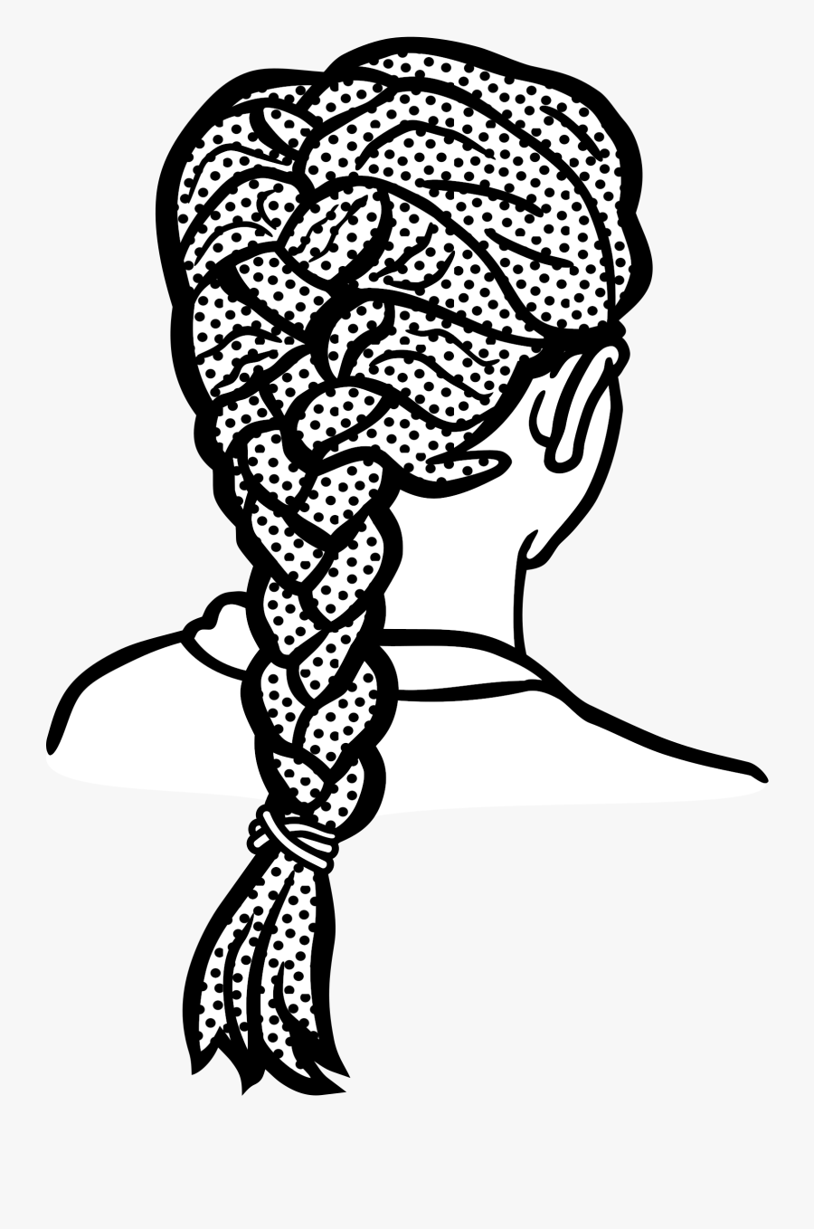 Hair Braid Transparent Png Clipart Free Download - Dibujo De Trenza Para Colorear, Transparent Clipart