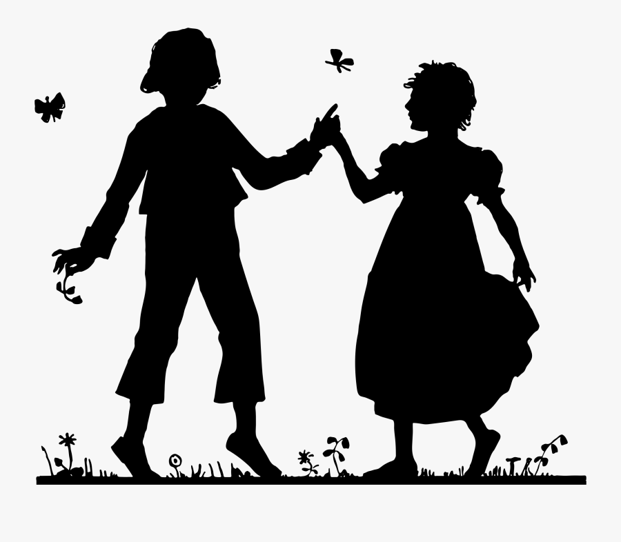 Clipart - Boy And Girl Black, Transparent Clipart