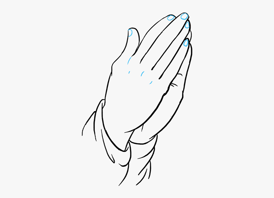 How To Draw Praying Hands - Easy Hand Drawing Small, Transparent Clipart