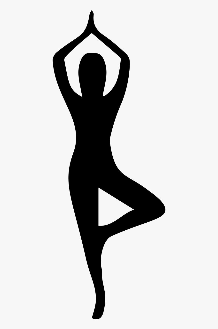 Exercise Female Fitness Girl - Yoga Tree Pose Silhouette, Transparent Clipart