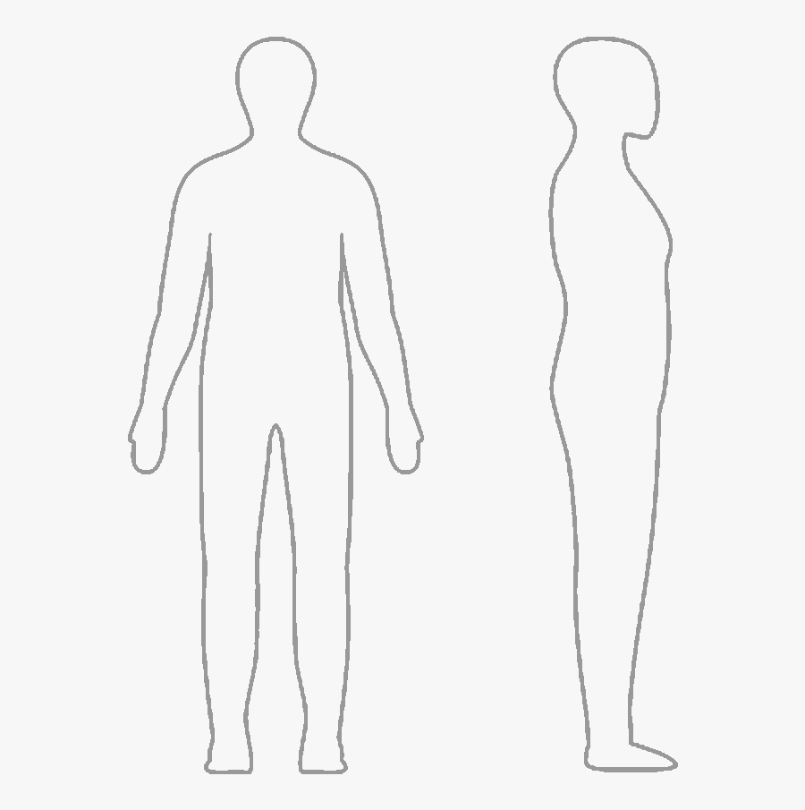 Body Outline Front And Side, Transparent Clipart