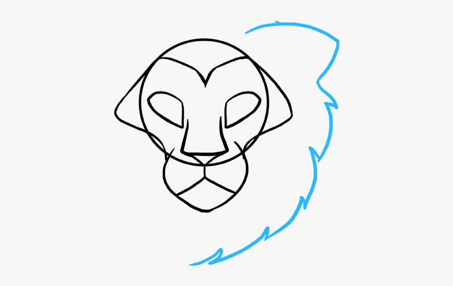 How To Draw Lion Head - Lion Head Easy Drawing, Transparent Clipart