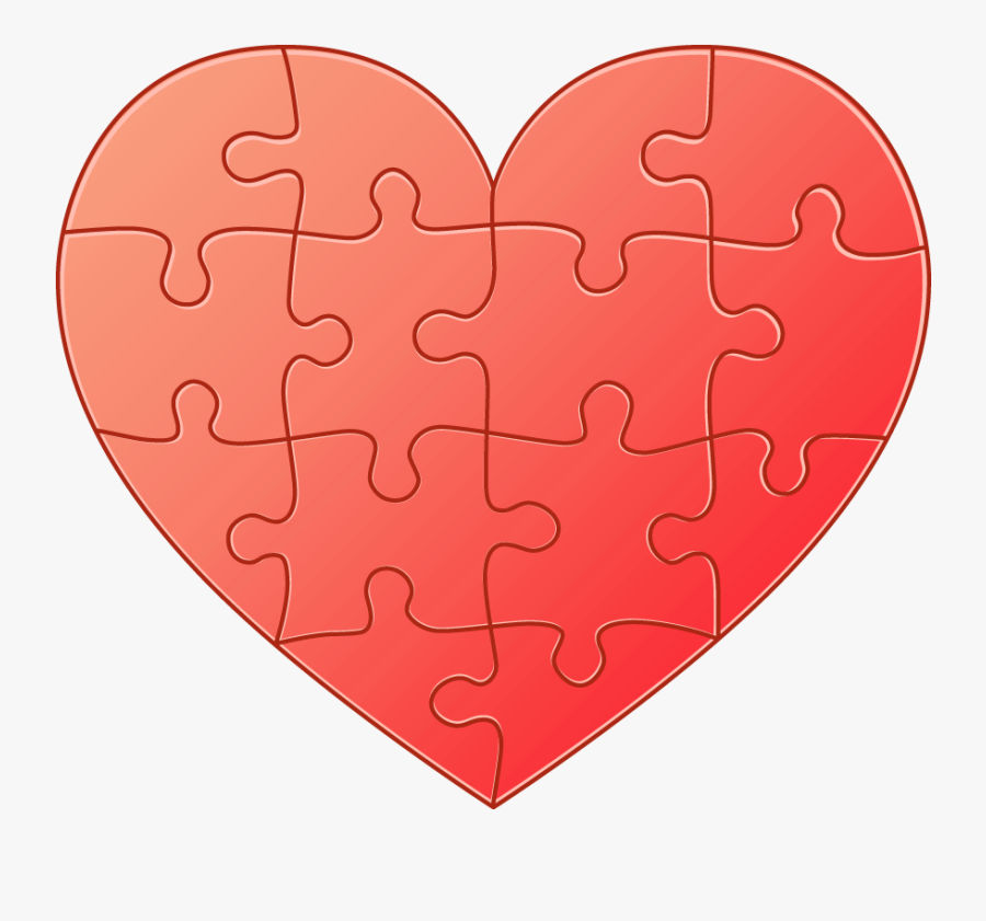 Heart Puzzle Clipart Image Black And White Library - Puzzle Piece Heart Tra...