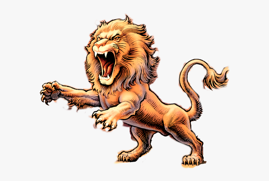 Lion,roar,felidae,big Cats,animal Figure,clip Character,masai - Lion On Two Feet, Transparent Clipart