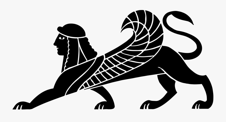 Sphinx Sphynx Cat Silhouette Clip Art - Greek Sphinx Silhouette, Transparent Clipart