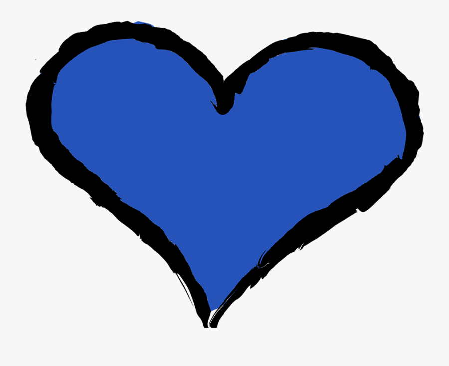 Blue Heart, Transparent Clipart
