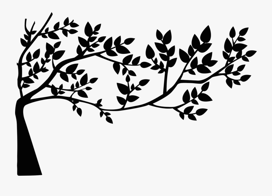 Silhouette Of A Tree With Leaves, Transparent Clipart