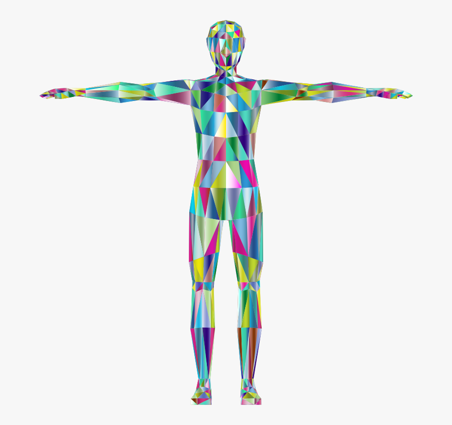 Prismatic Low Poly Human - Human Body Abstract Png, Transparent Clipart