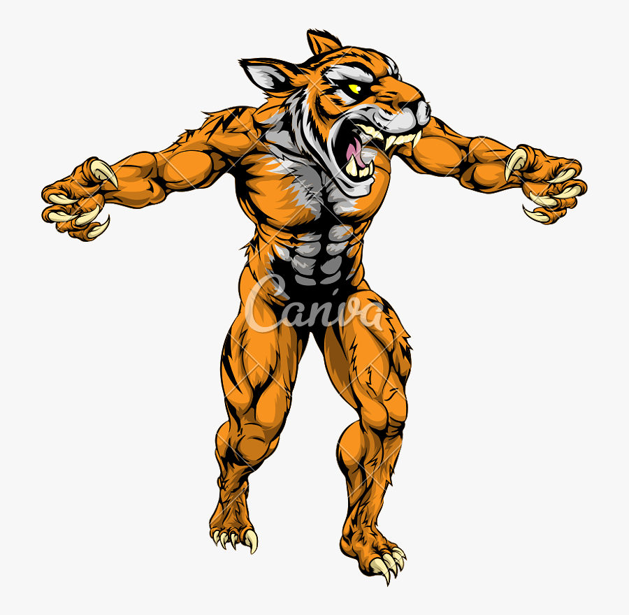 Tiger Scary Sports Mascot - Ram Mascot, Transparent Clipart