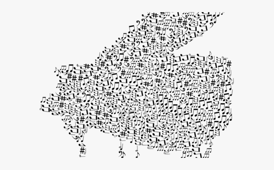 Transparent Half Note Clipart - Music Nots On Piano, Transparent Clipart