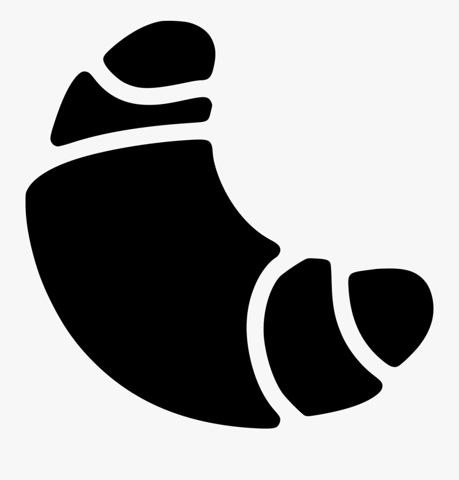 Croissant Silhouette Clipart , Png Download - Croissant Clipart Black And White Transparent, Transparent Clipart