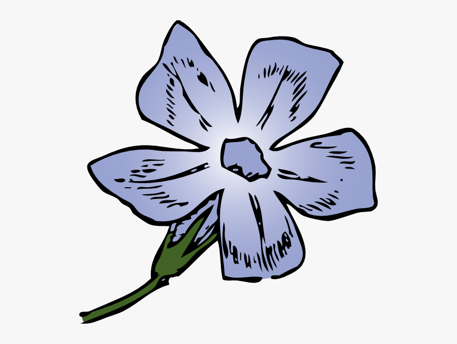 Purple Flower 6 Svg Clip Arts - Outline Of Periwinkle Flower, Transparent Clipart