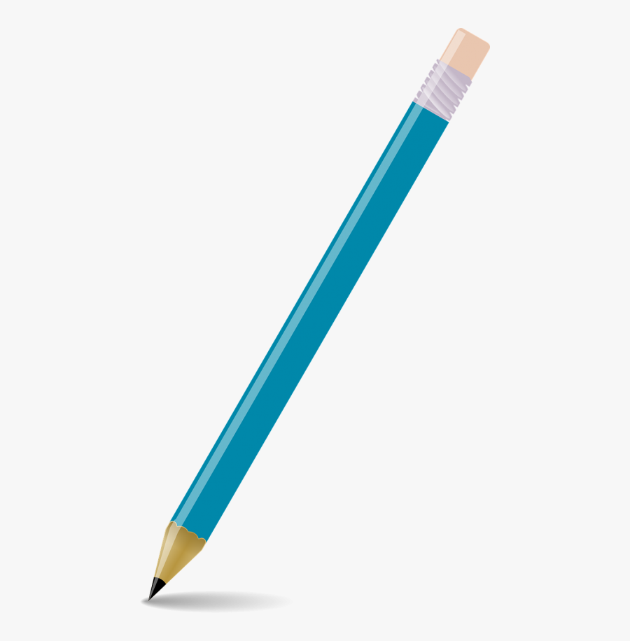 Pencil School Blue, Transparent Clipart