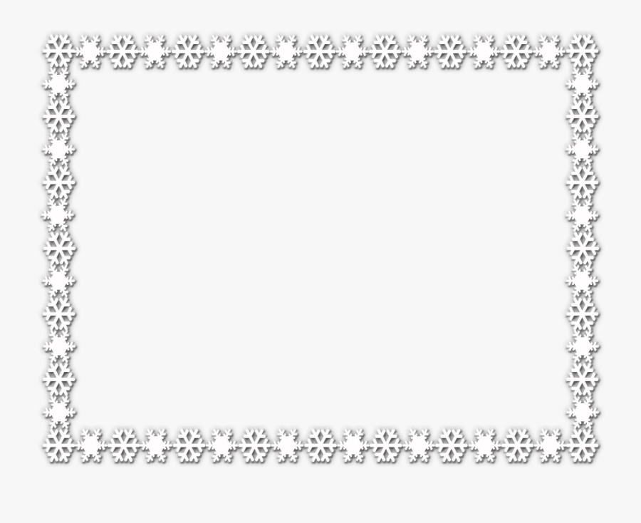 Snowflake Border Rectangle Black, Transparent Clipart