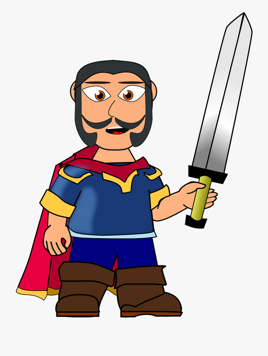 Cartoon Man With Sword, Transparent Clipart