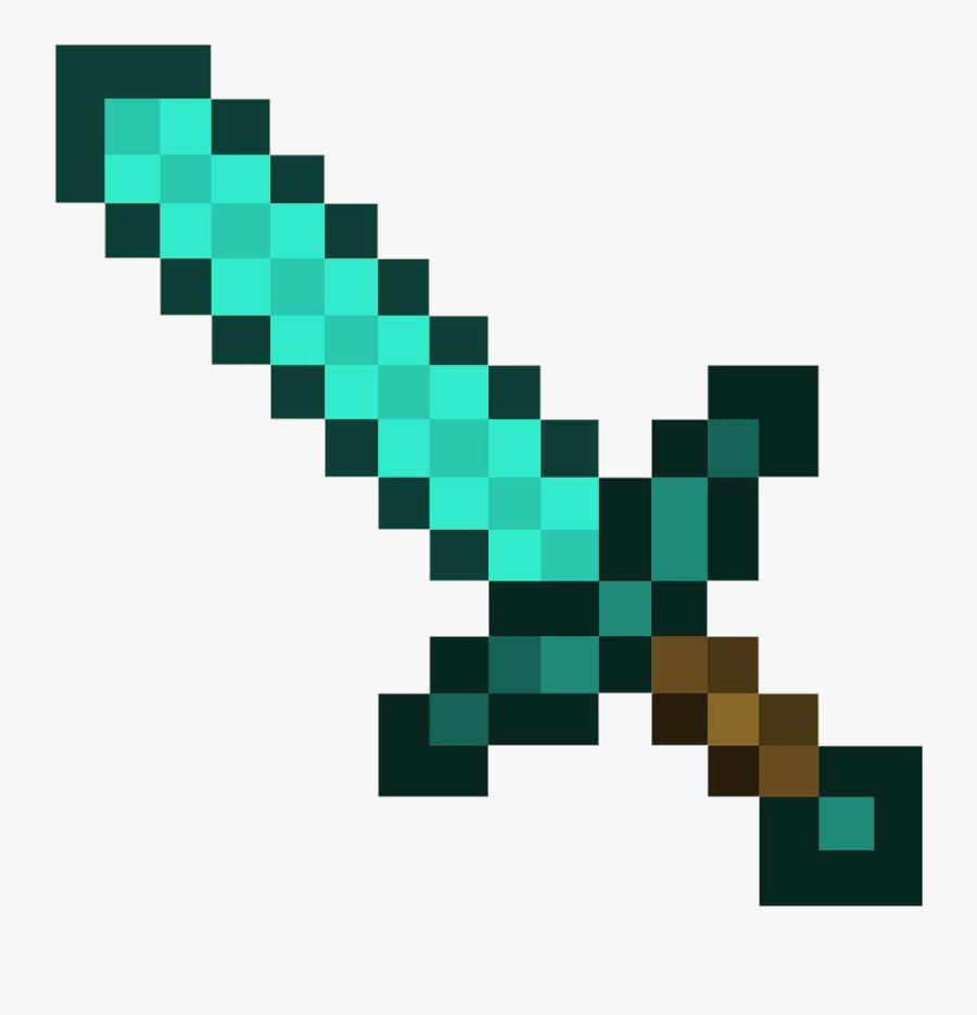Transparent Minecraft Diamond Sword, Transparent Clipart