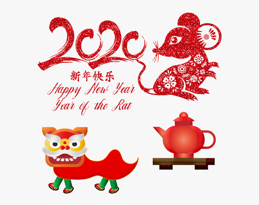 Chinese New Year 2020 Year Of The Rat - Merry Christmas And Happy New Year Chinees Free, Transparent Clipart